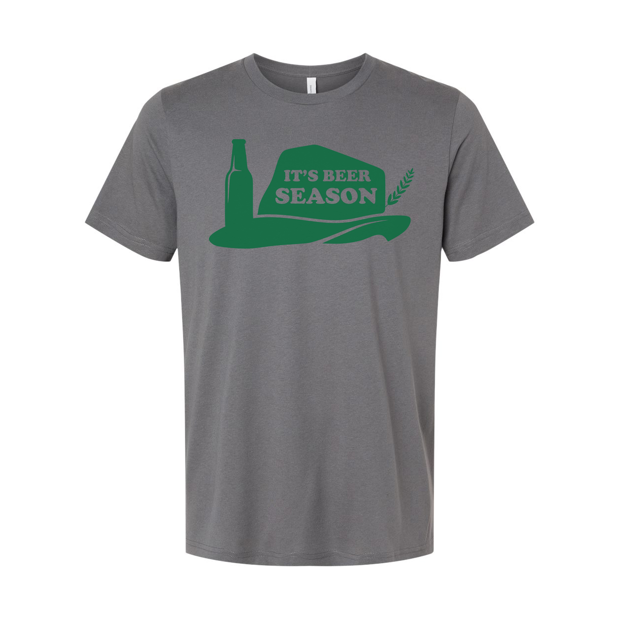 It's Beer Season Graphic Tee For Unisex Adults Featuring A Bottle And Hat Design