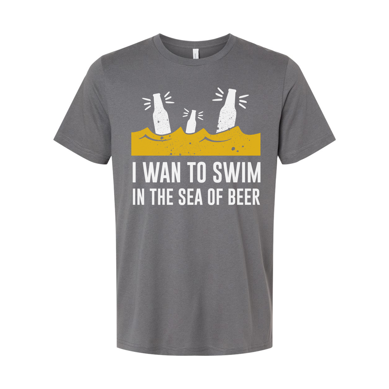 I Want To Swim In The Sea Of Beer Graphic Unisex Short Sleeve Tee For Beer Lovers