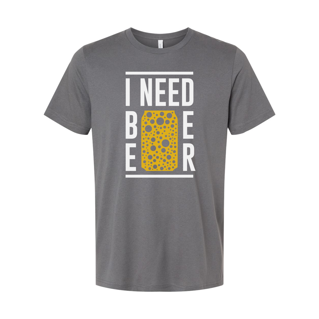 Unisex Beer Can Graphic Tee With Bubbles Design For Craft Beer Enthusiasts And Casual Wear