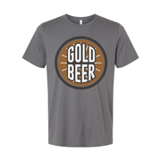 Gold Beer Circle Logo Graphic T Shirt For Men And Women Unisex Casual Tee With Bold Design