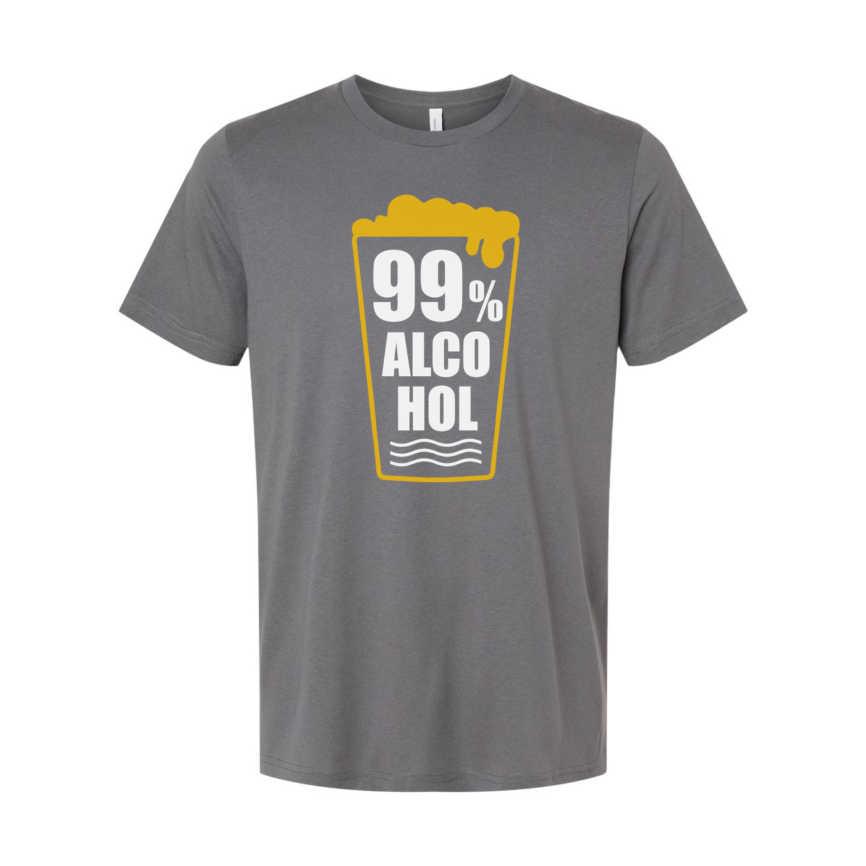 Unisex Beer Glass Graphic T Shirt With 99 Percent Alcohol Text Design For Everyday Wear And Fun