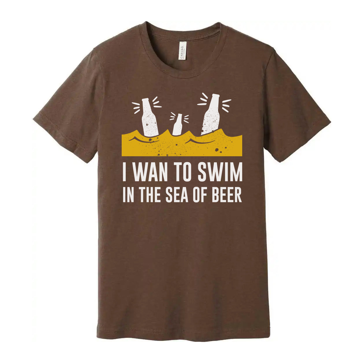 I Want To Swim In The Sea Of Beer Graphic Unisex Short Sleeve Tee For Beer Lovers