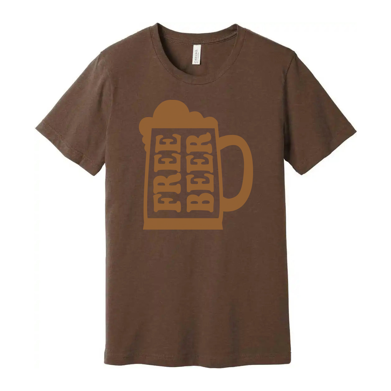 Unisex Beer Mug Graphic T Shirt With Foam Design And Repeating Beer Text Blocks