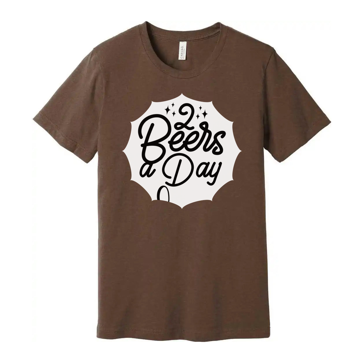 Two Beers a Day Graphic Unisex Short Sleeve T Shirt for Men and Women Casual Wear All Day