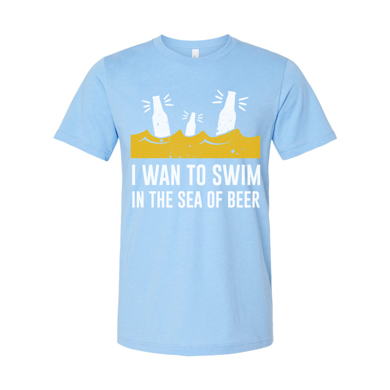 I Want To Swim In The Sea Of Beer Graphic Unisex Short Sleeve Tee For Beer Lovers