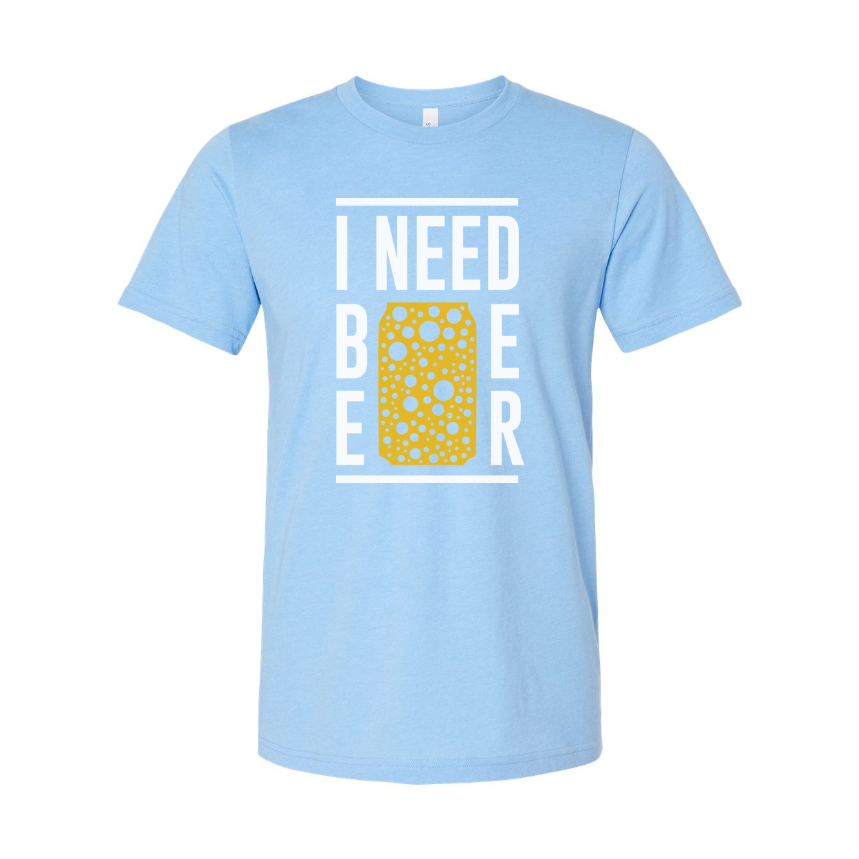 Unisex Beer Can Graphic Tee With Bubbles Design For Craft Beer Enthusiasts And Casual Wear