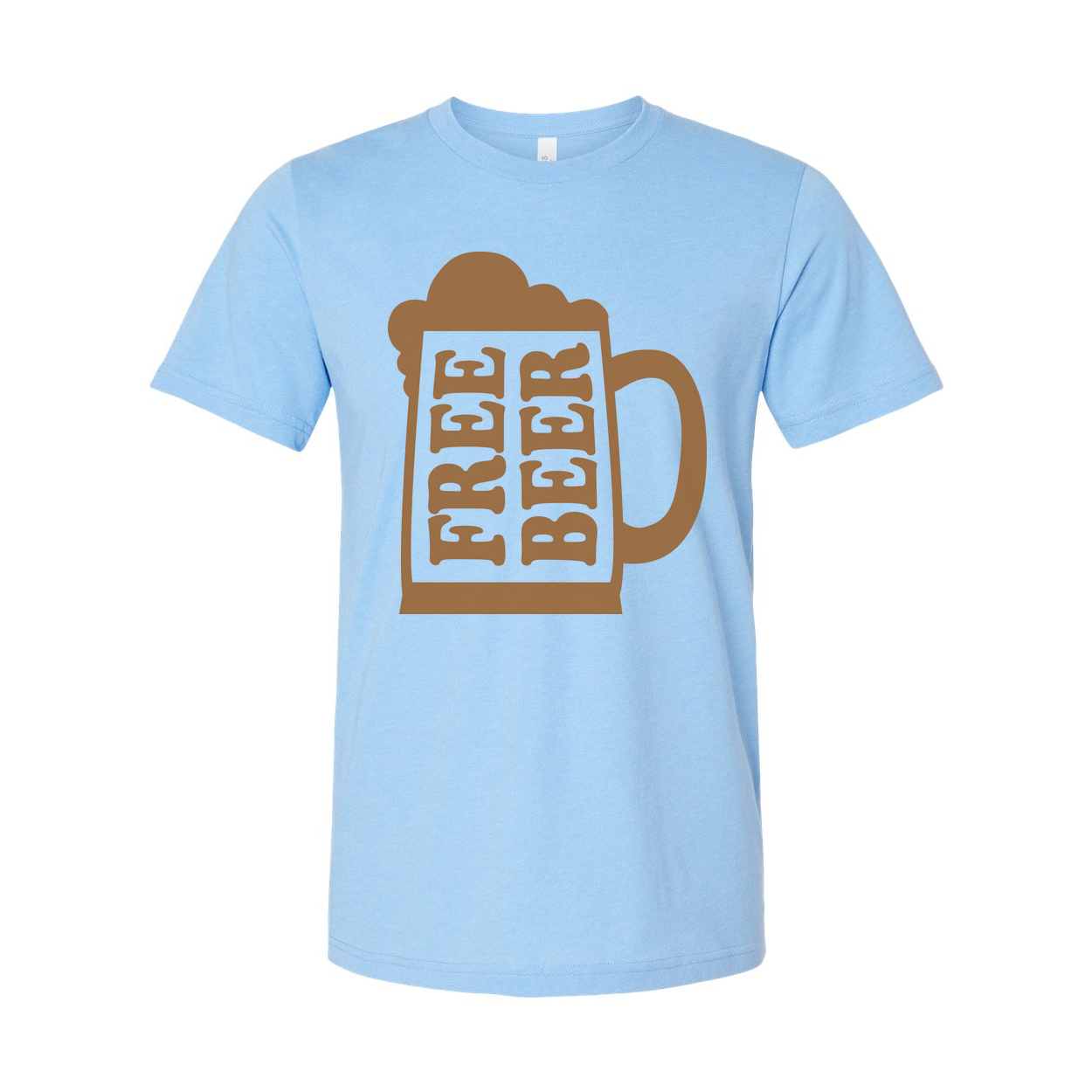 Unisex Beer Mug Graphic T Shirt With Foam Design And Repeating Beer Text Blocks