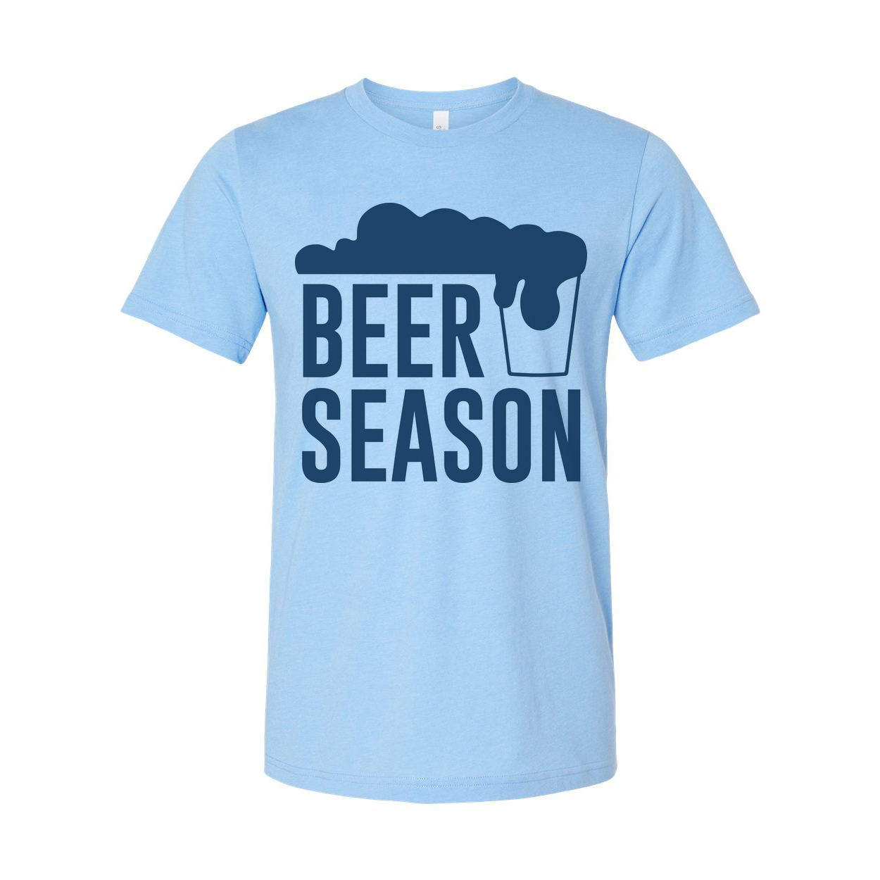 Beer Season Graphic Unisex Short Sleeve Tee With Foam Over Beer Glass Logo For Beer Lovers