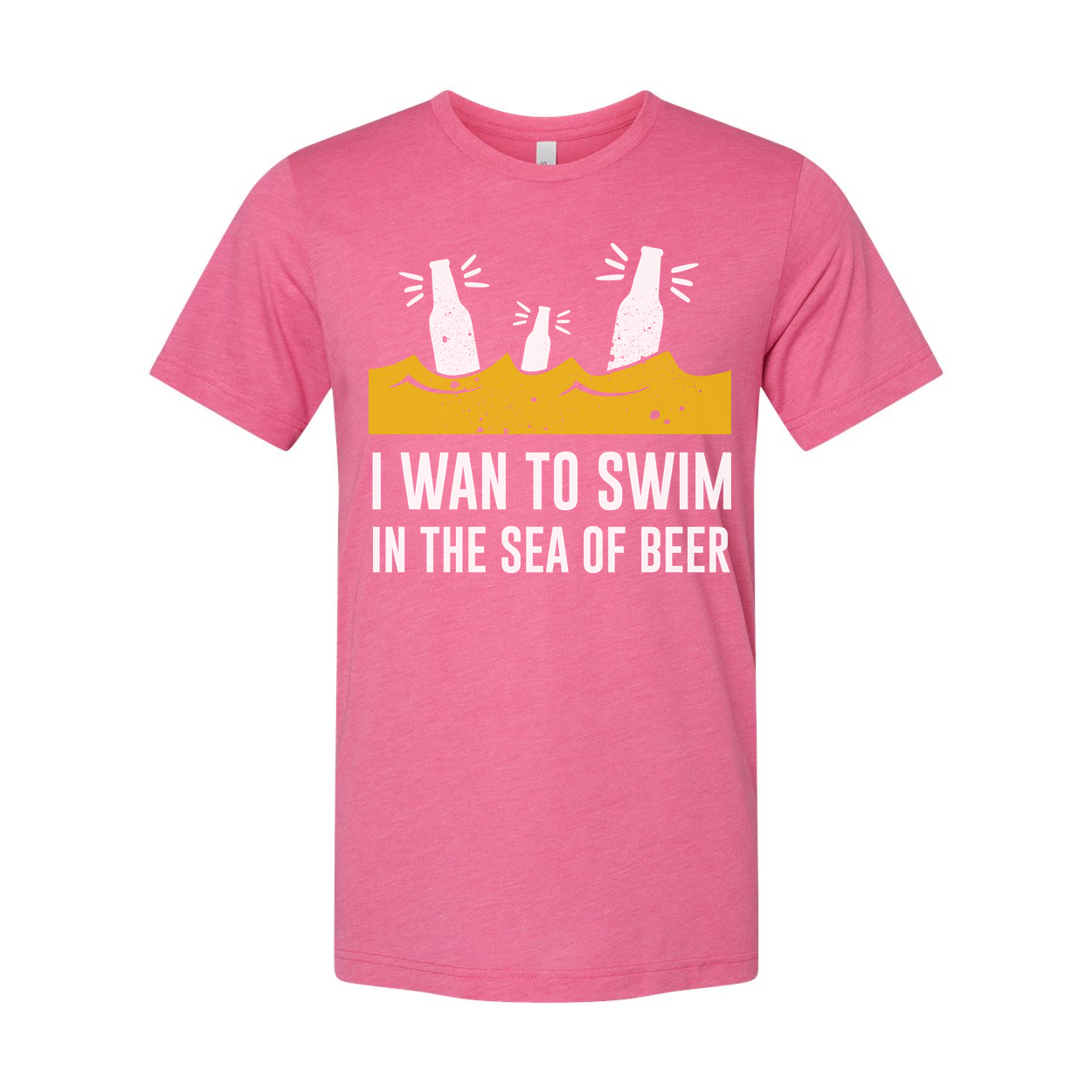 I Want To Swim In The Sea Of Beer Graphic Unisex Short Sleeve Tee For Beer Lovers
