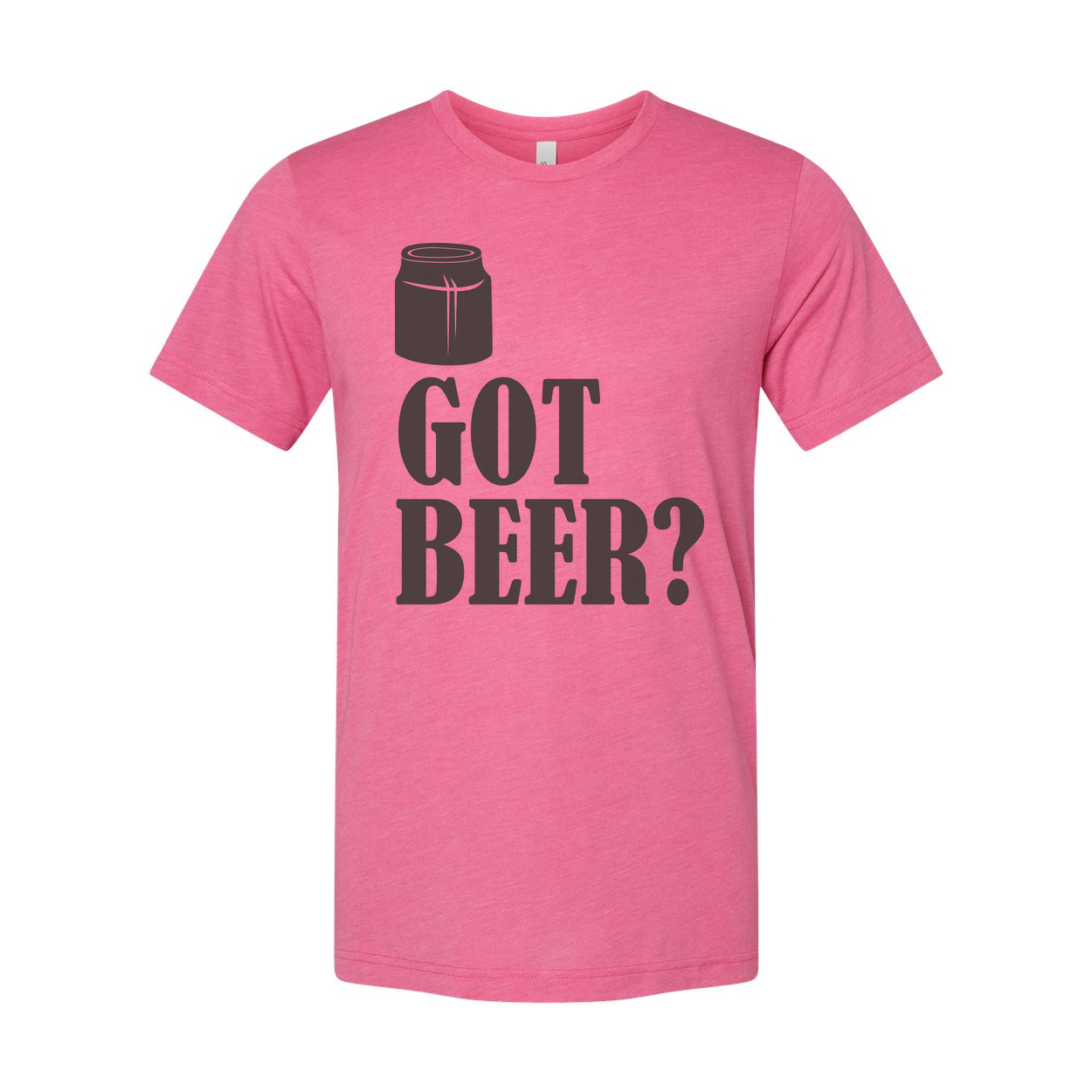 Unisex Short Sleeve T Shirt With Beer Can Graphic And Got Beer Phrase Print Design
