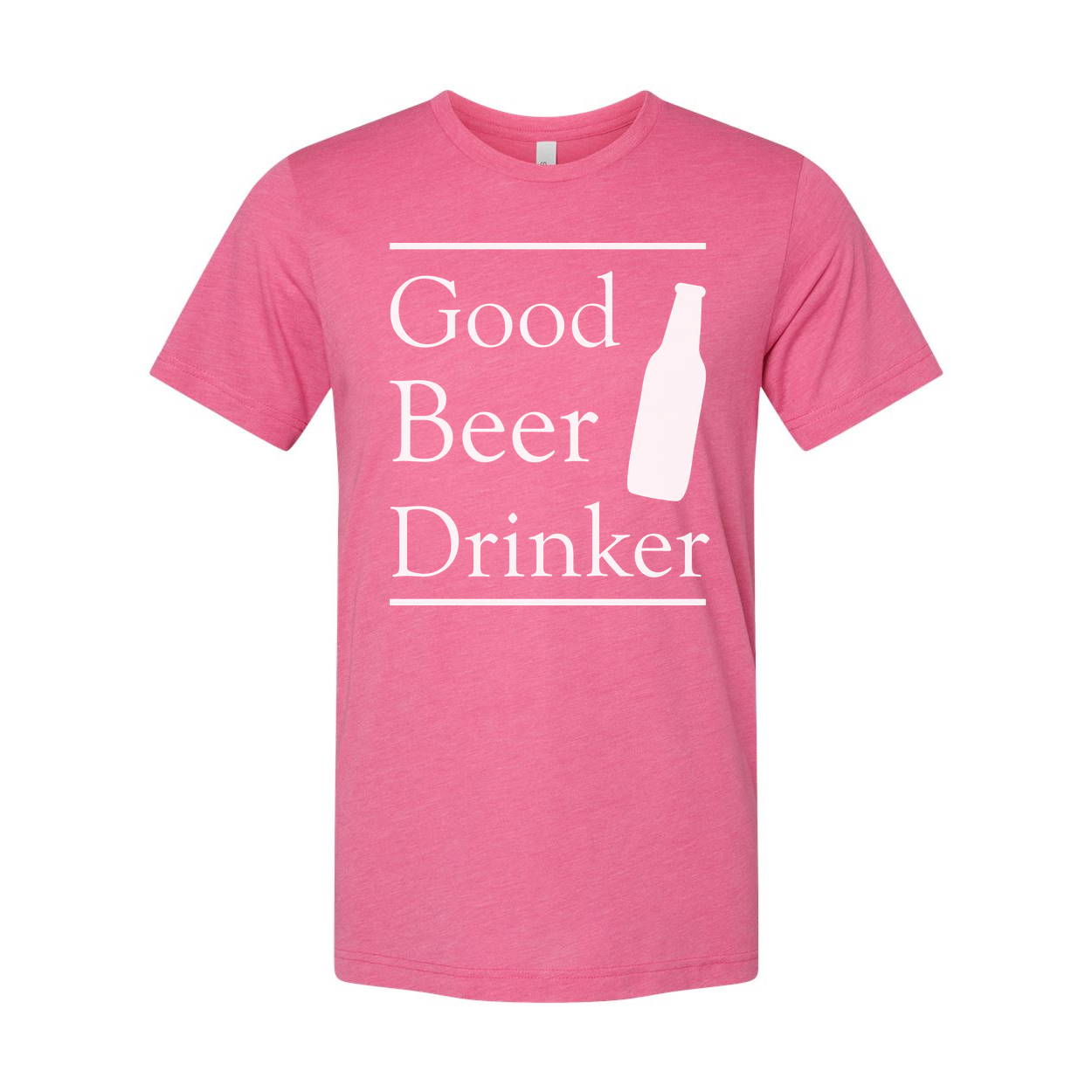 Good Beer Drinker Unisex Short Sleeve T Shirt With Bottle Illustration And Bold Typography