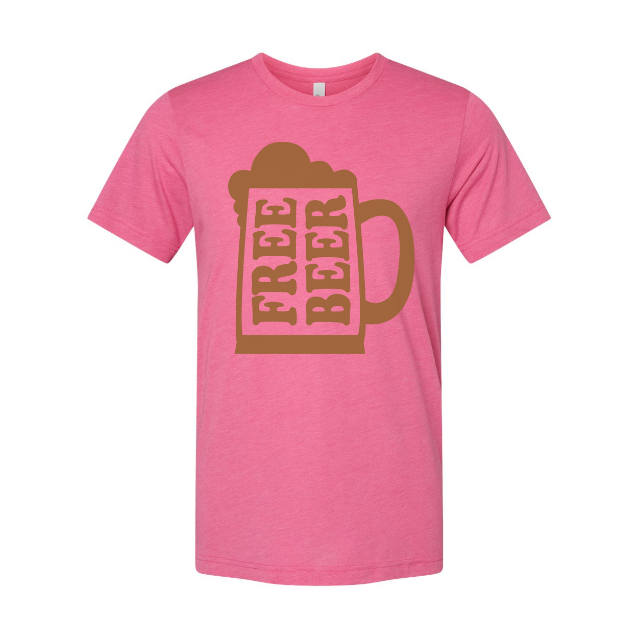 Unisex Beer Mug Graphic T Shirt With Foam Design And Repeating Beer Text Blocks
