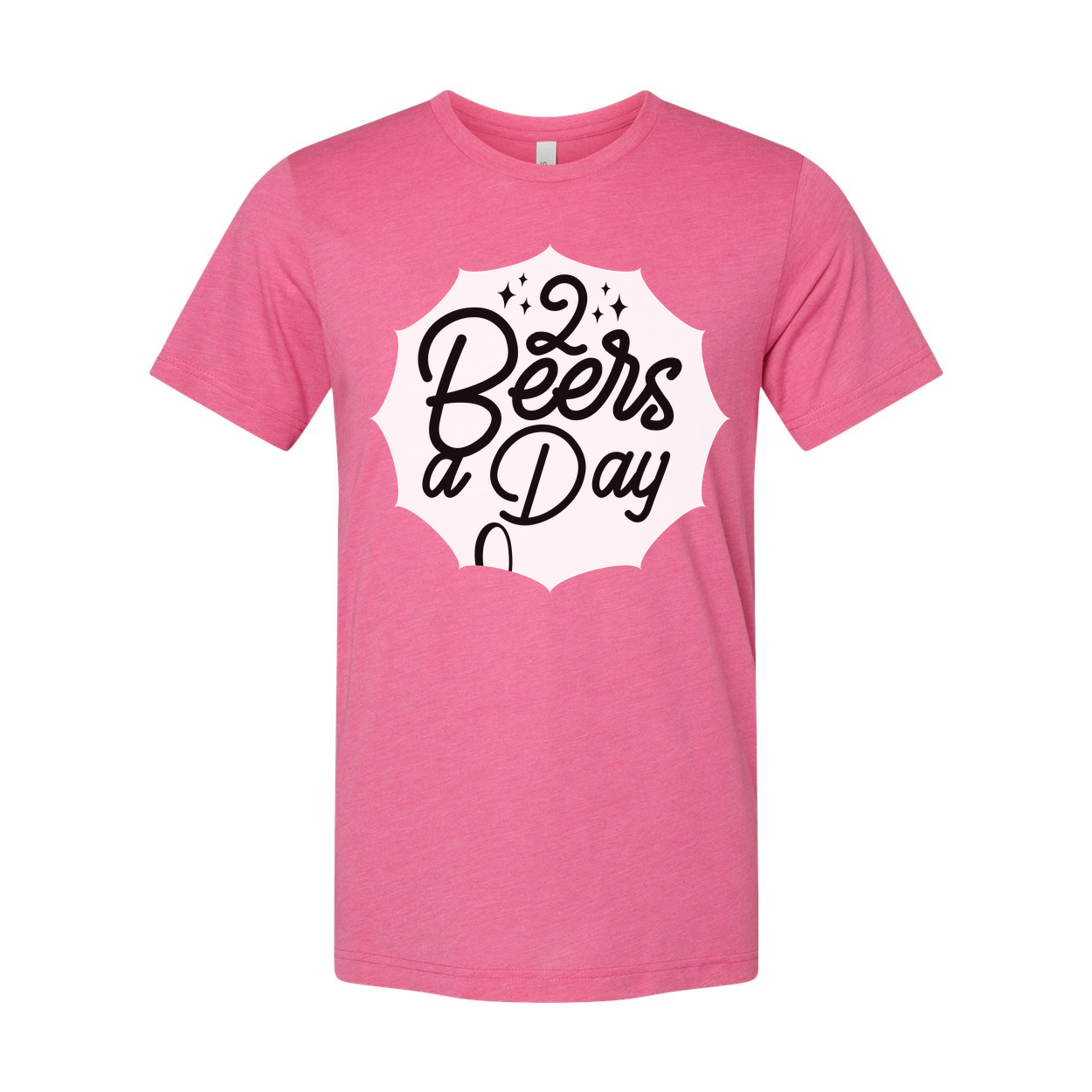 Two Beers a Day Graphic Unisex Short Sleeve T Shirt for Men and Women Casual Wear All Day