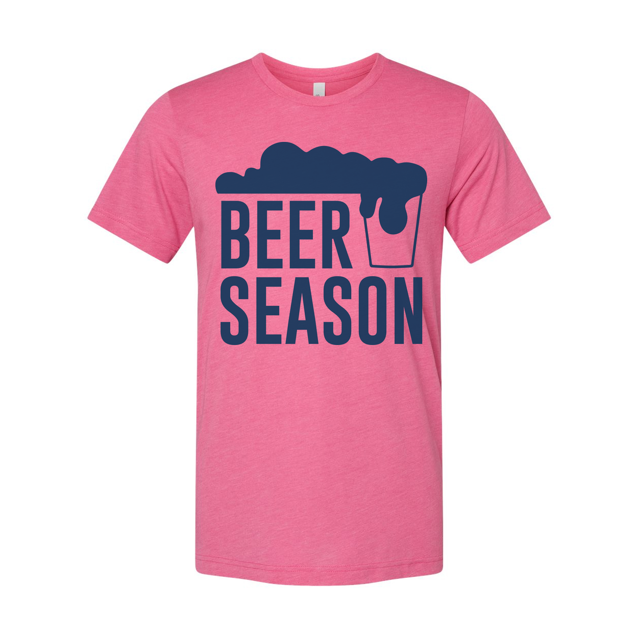 Beer Season Graphic Unisex Short Sleeve Tee With Foam Over Beer Glass Logo For Beer Lovers