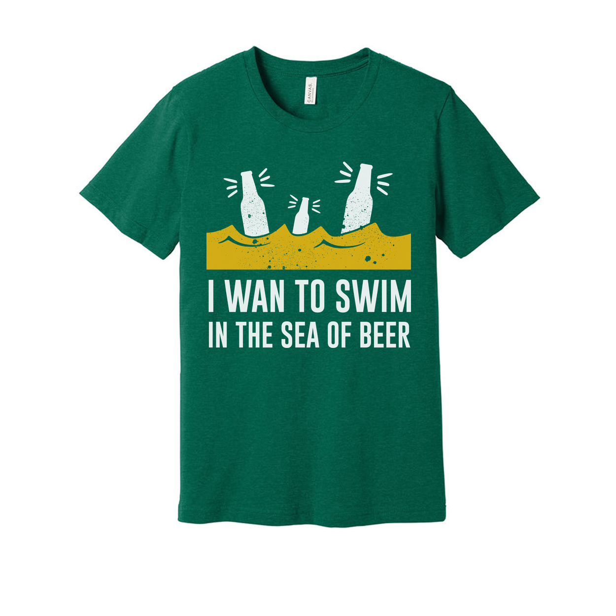 I Want To Swim In The Sea Of Beer Graphic Unisex Short Sleeve Tee For Beer Lovers