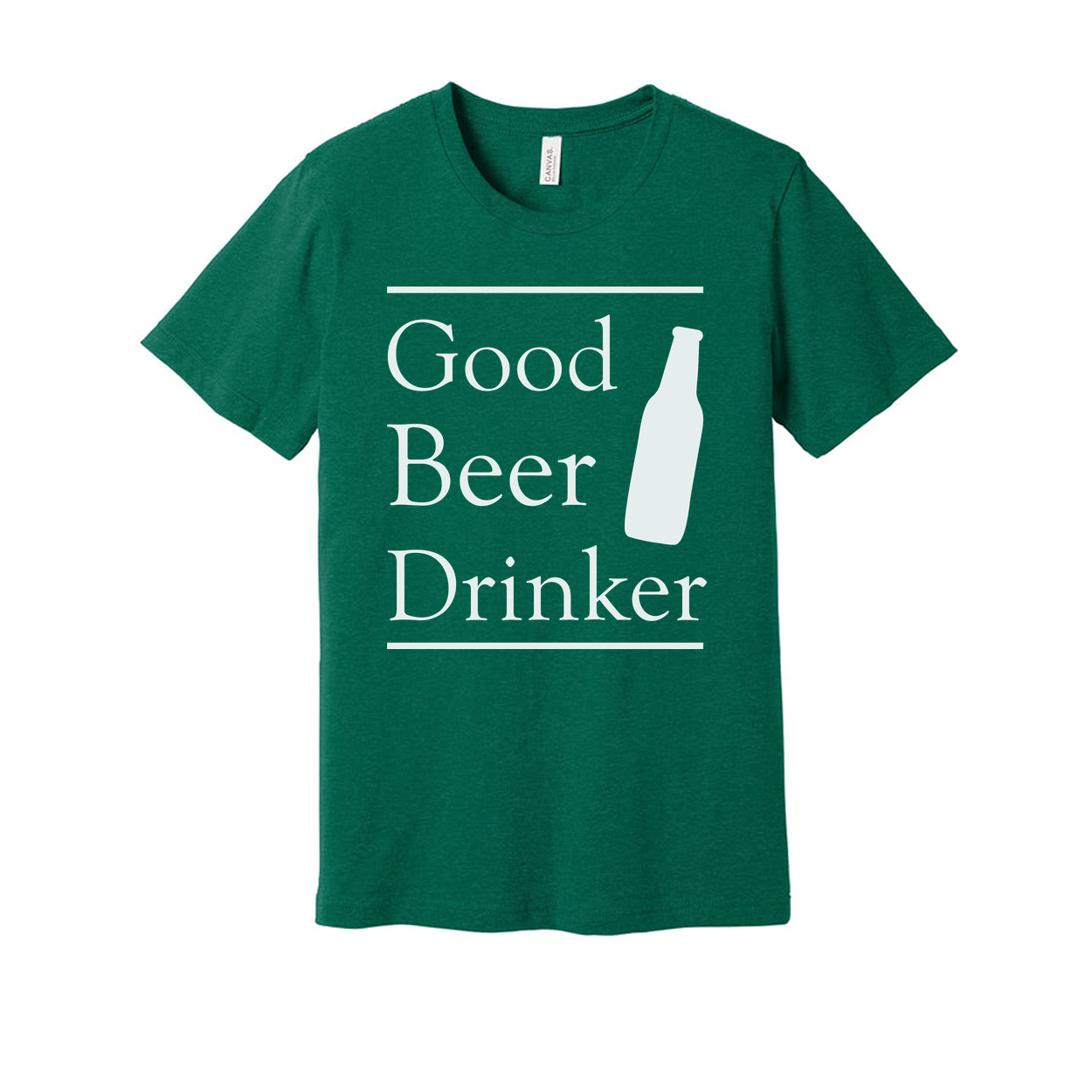 Good Beer Drinker Unisex Short Sleeve T Shirt With Bottle Illustration And Bold Typography
