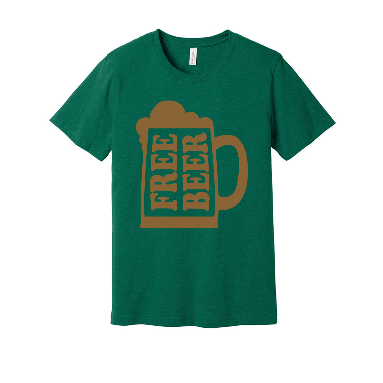 Unisex Beer Mug Graphic T Shirt With Foam Design And Repeating Beer Text Blocks