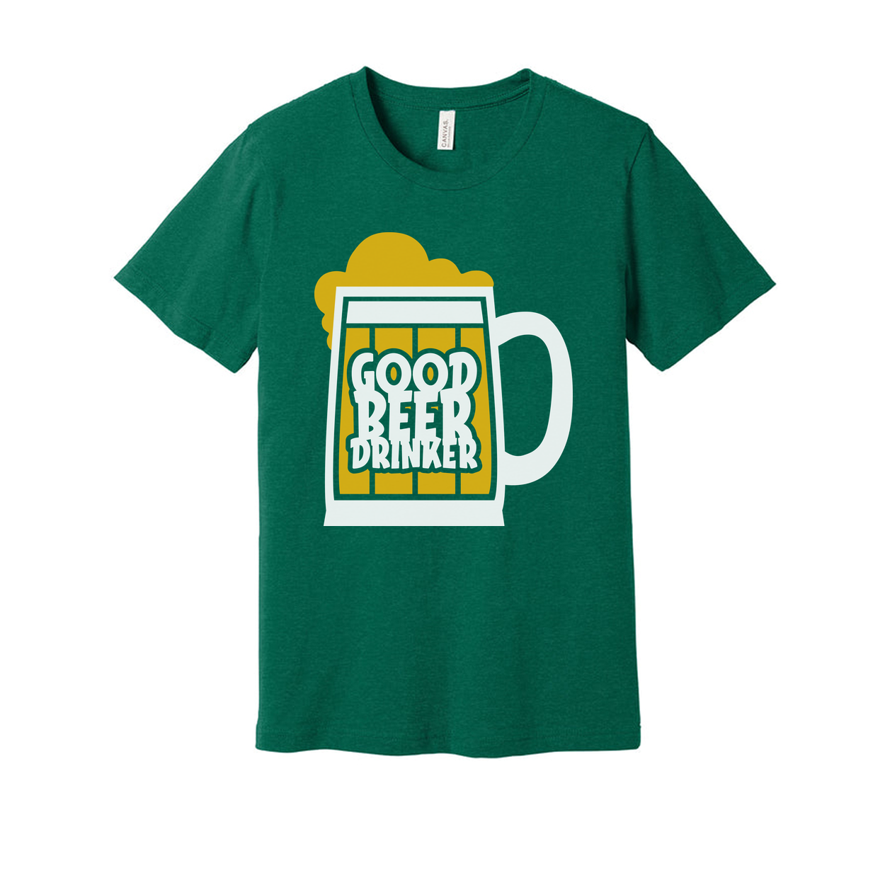 Unisex Beer Mug Graphic Tee Featuring Bold Good Beer Drinker Text And Foamy Top Accent
