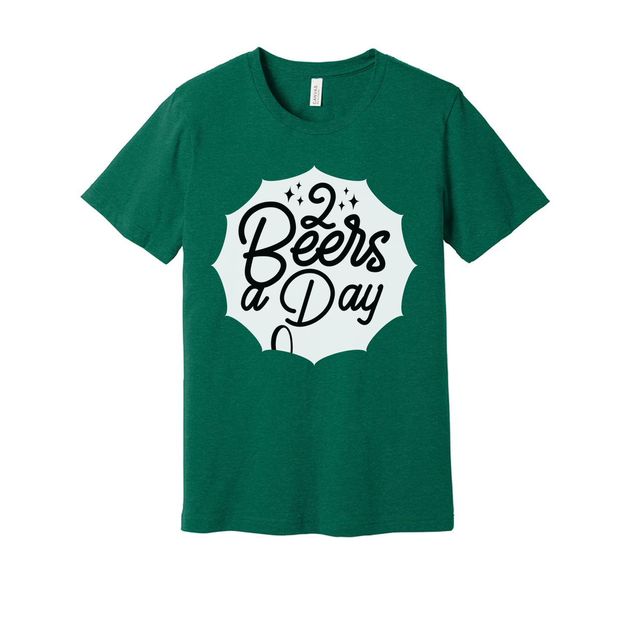 Two Beers a Day Graphic Unisex Short Sleeve T Shirt for Men and Women Casual Wear All Day