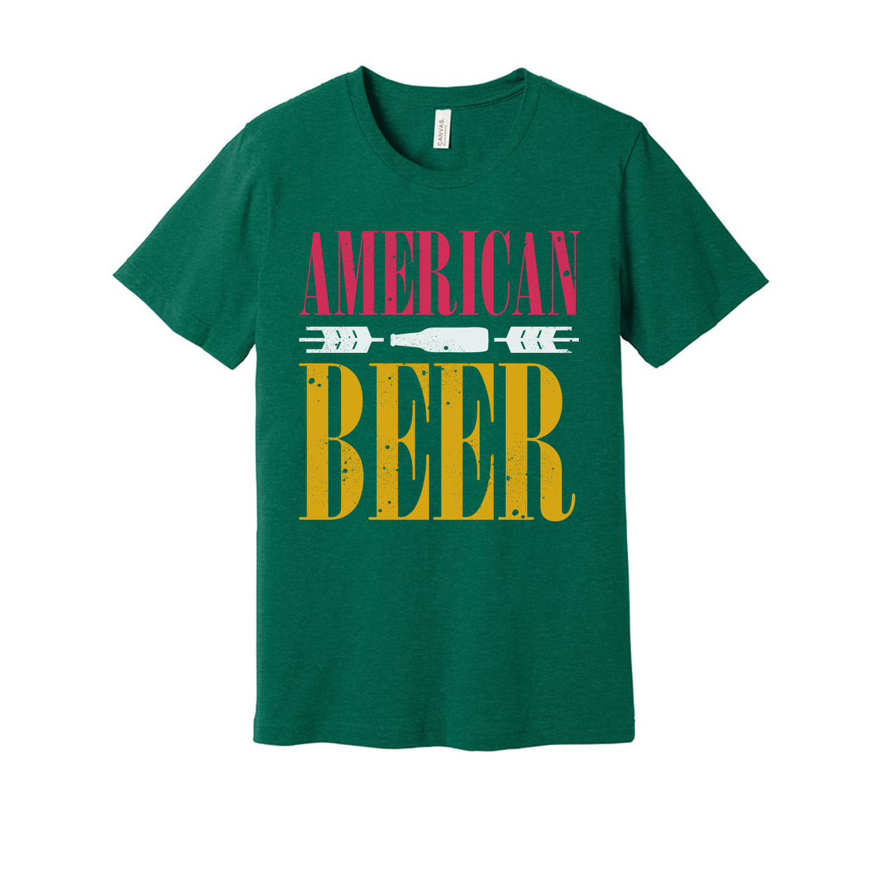 American Beer Graphic Unisex T Shirt With Vintage Distressed Print For Men And Women