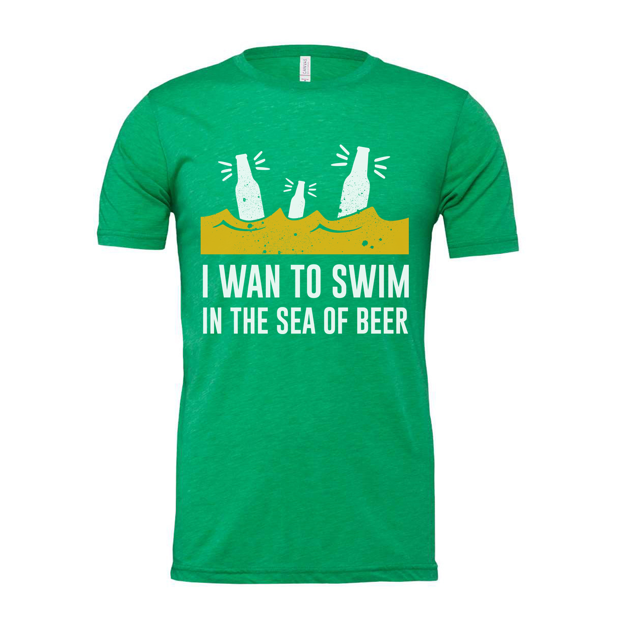 I Want To Swim In The Sea Of Beer Graphic Unisex Short Sleeve Tee For Beer Lovers