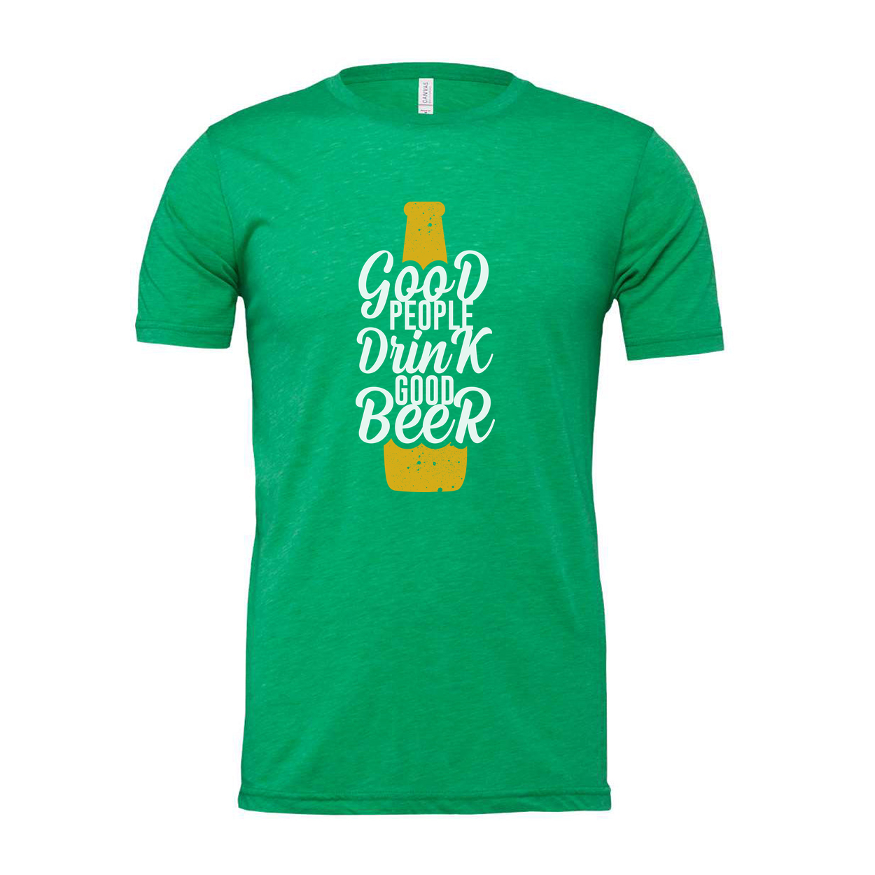Unisex Beer Bottle Graphic T Shirt With Good People Drink Good Beer Phrase For Casual Wear