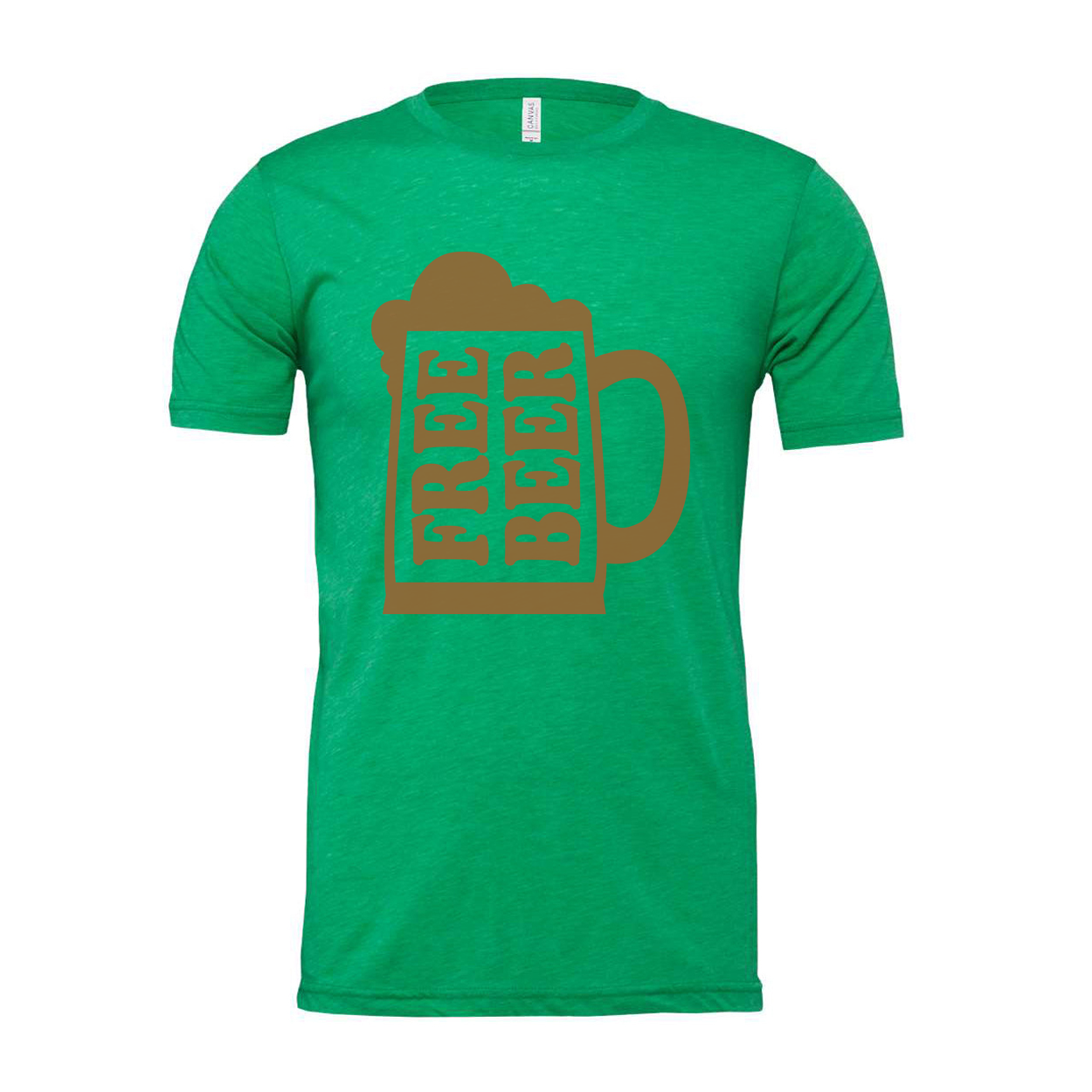 Unisex Beer Mug Graphic T Shirt With Foam Design And Repeating Beer Text Blocks