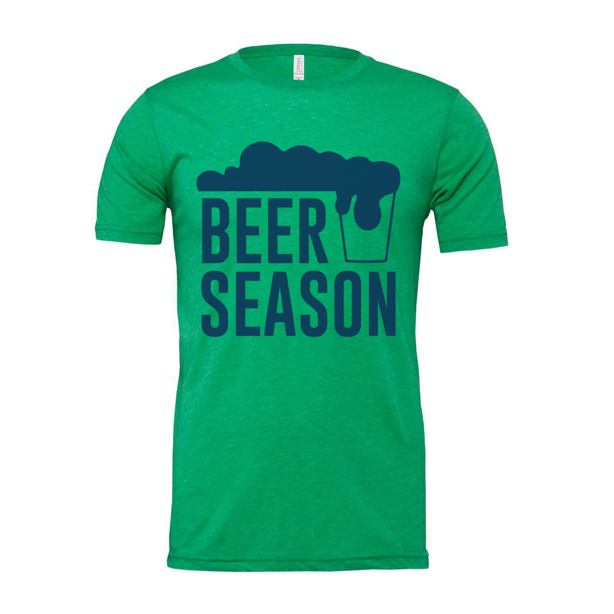 Beer Season Graphic Unisex Short Sleeve Tee With Foam Over Beer Glass Logo For Beer Lovers