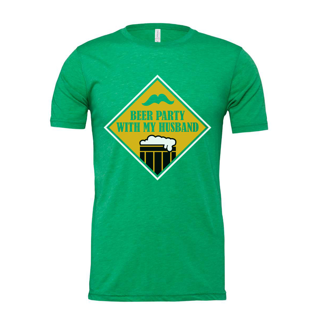 Beer Party With My Husband Graphic Tee For Couples Unisex Short Sleeve Shirt Casual Wear