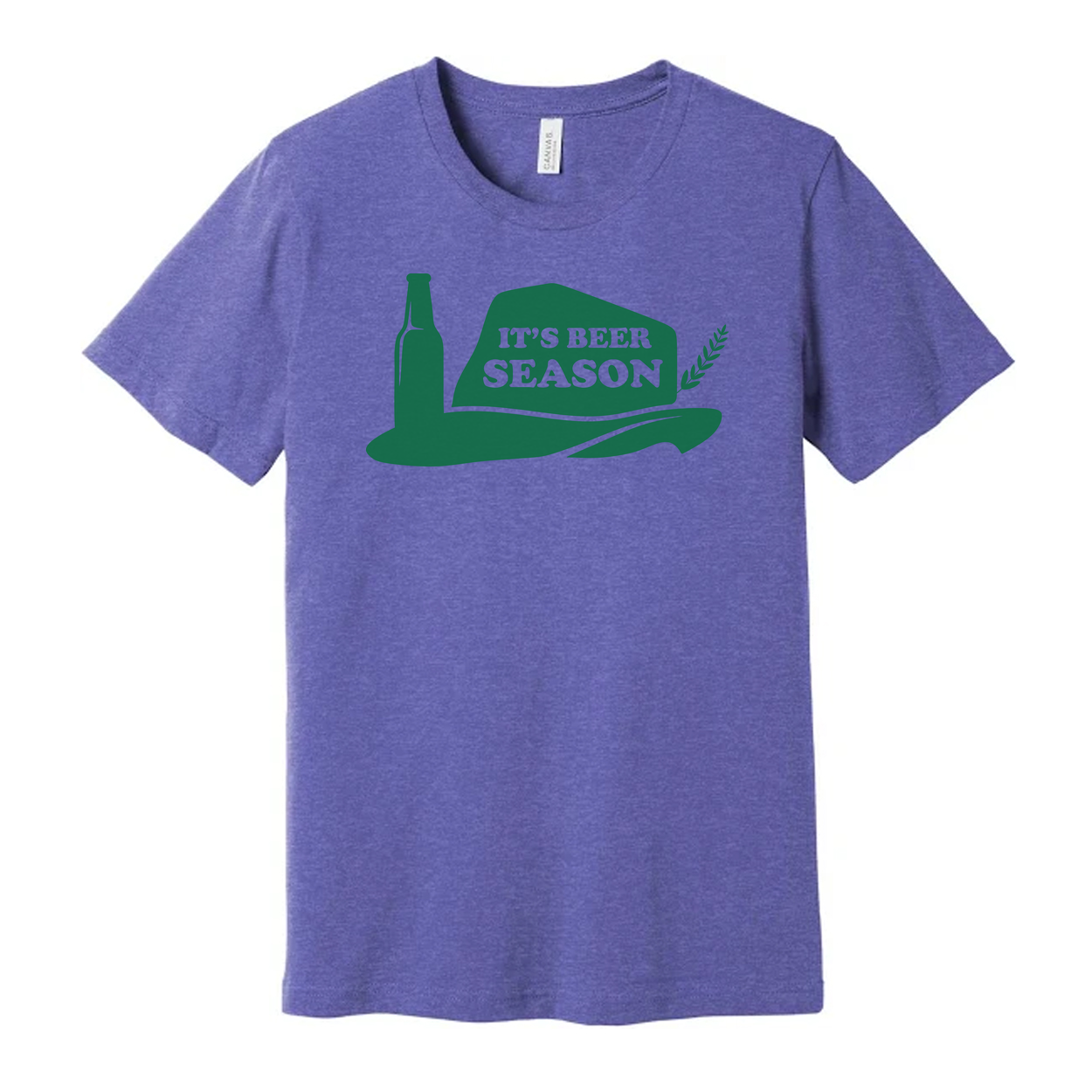 It's Beer Season Graphic Tee For Unisex Adults Featuring A Bottle And Hat Design