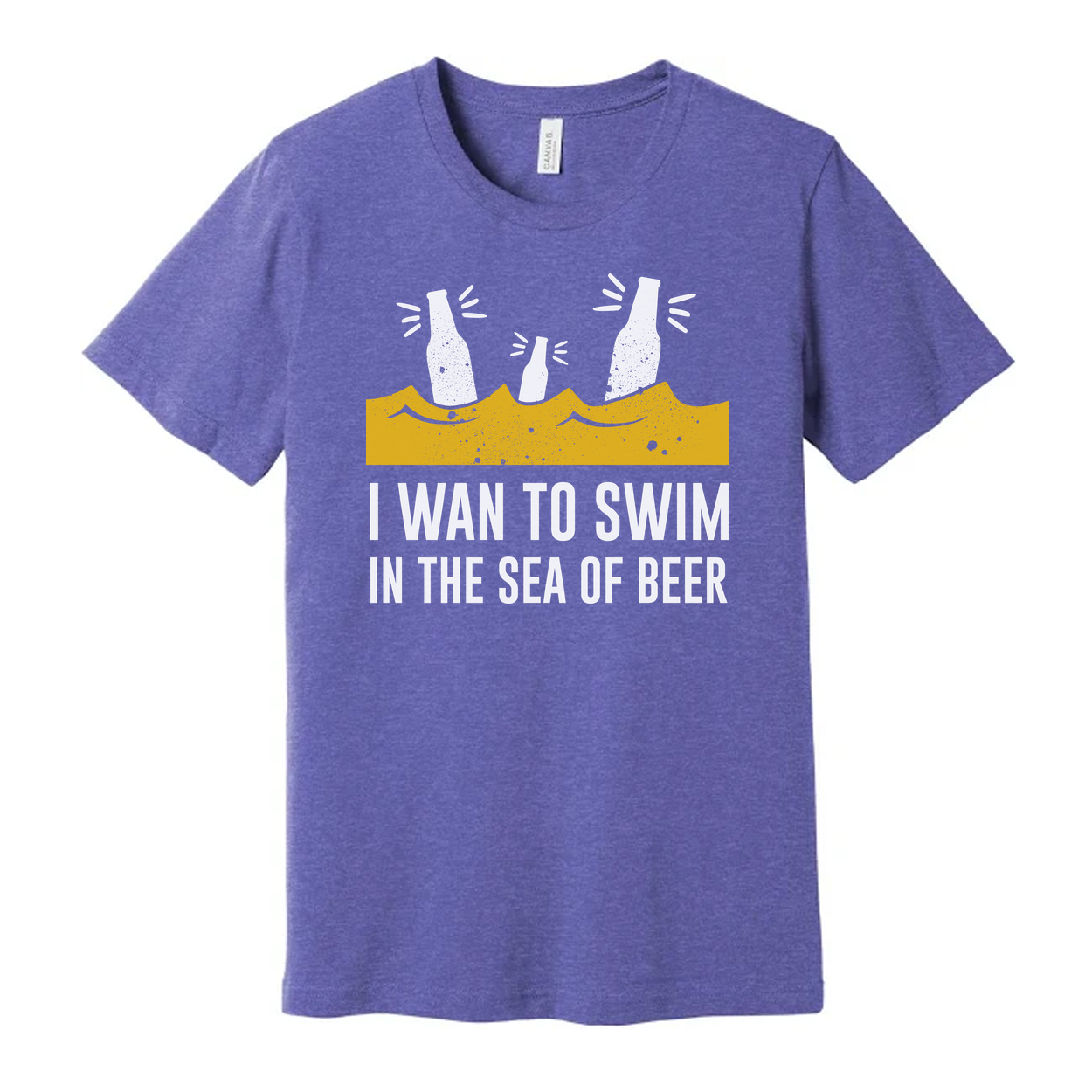 I Want To Swim In The Sea Of Beer Graphic Unisex Short Sleeve Tee For Beer Lovers