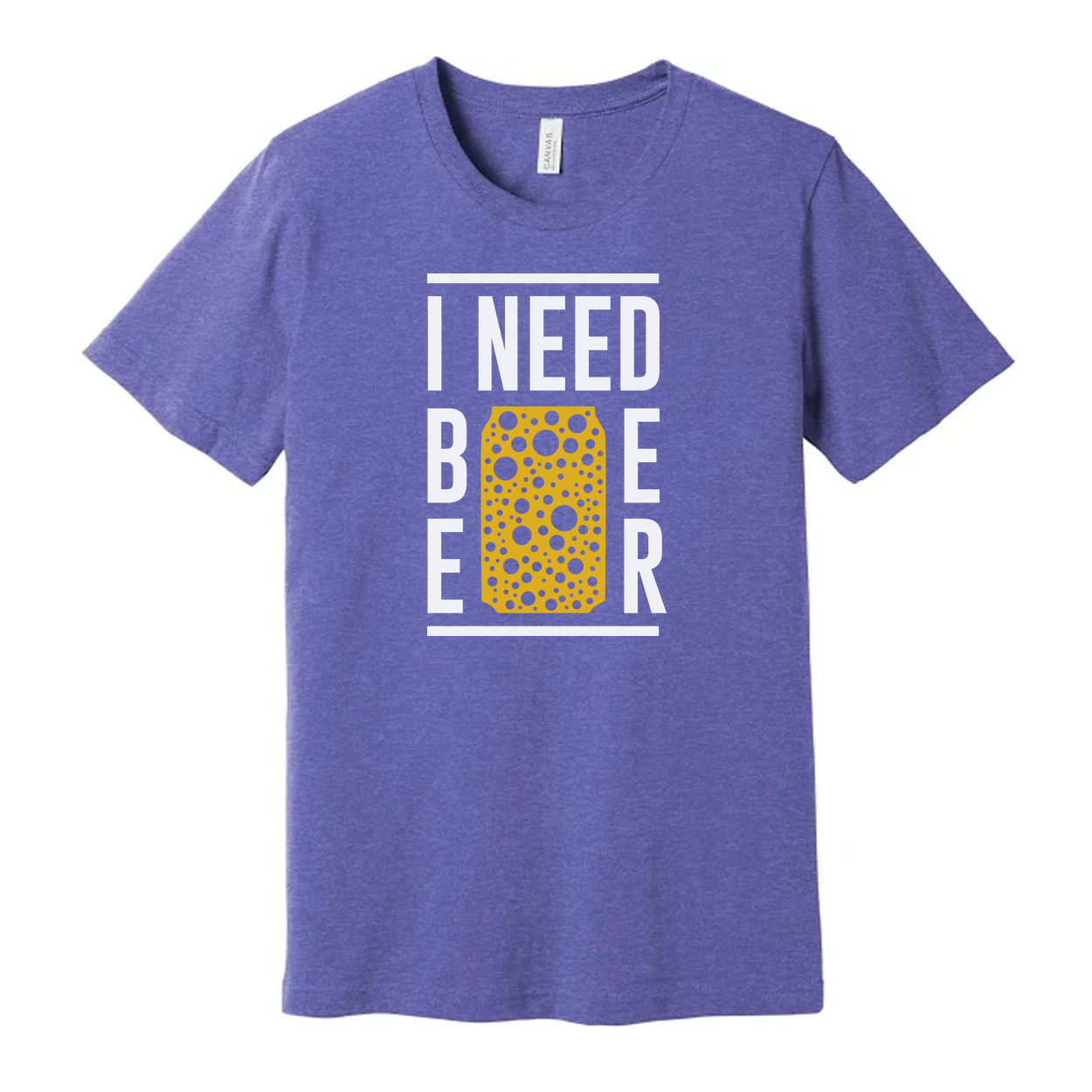Unisex Beer Can Graphic Tee With Bubbles Design For Craft Beer Enthusiasts And Casual Wear