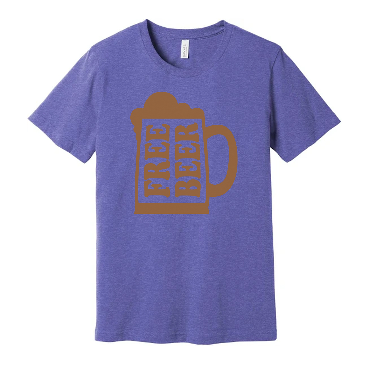 Unisex Beer Mug Graphic T Shirt With Foam Design And Repeating Beer Text Blocks