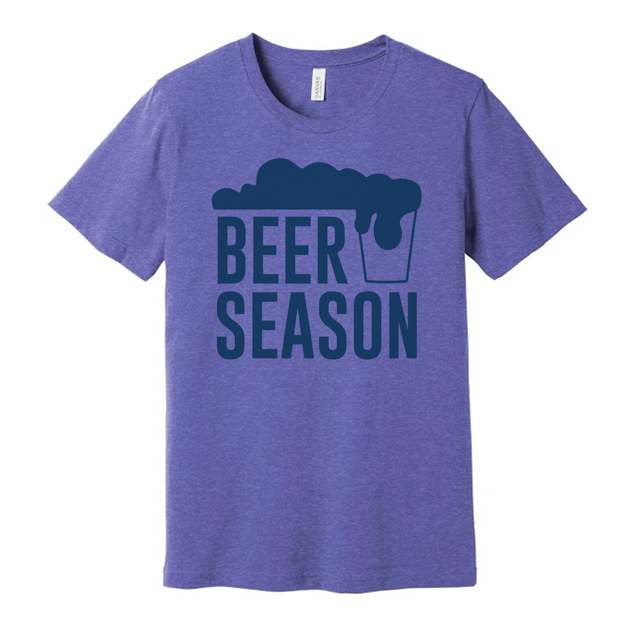 Beer Season Graphic Unisex Short Sleeve Tee With Foam Over Beer Glass Logo For Beer Lovers