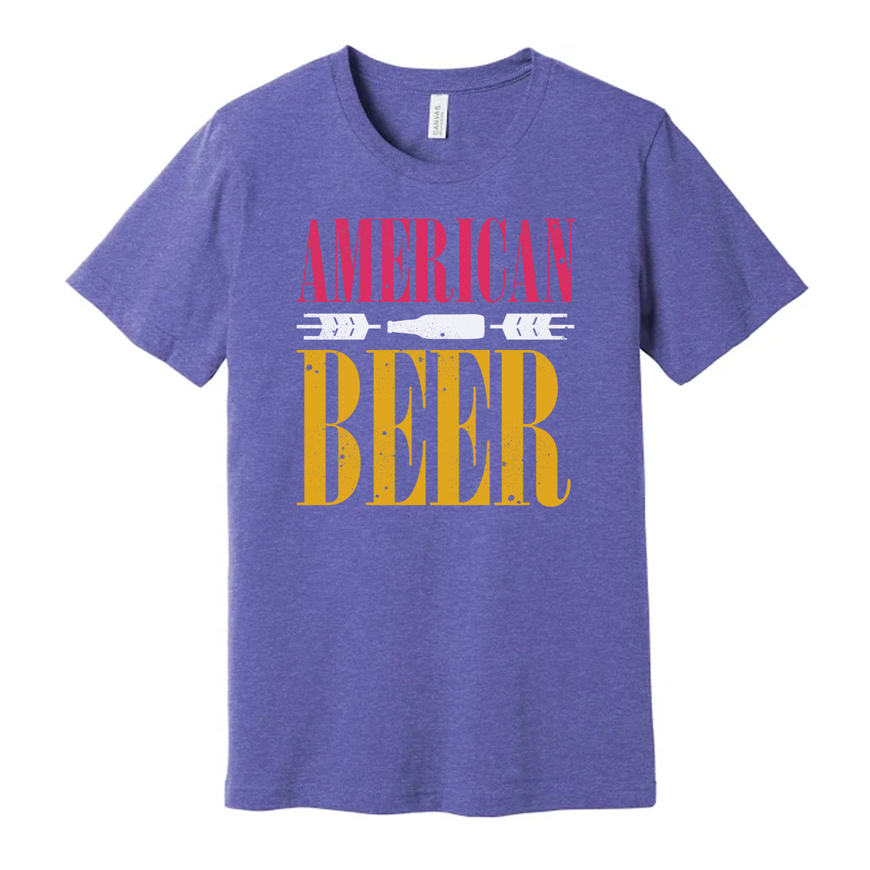 American Beer Graphic Unisex T Shirt With Vintage Distressed Print For Men And Women