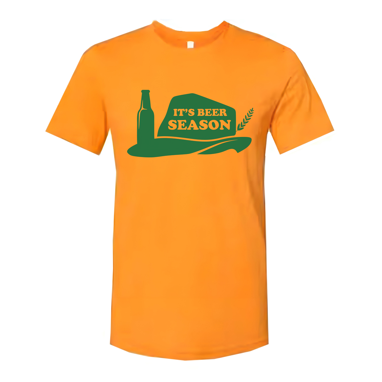 It's Beer Season Graphic Tee For Unisex Adults Featuring A Bottle And Hat Design