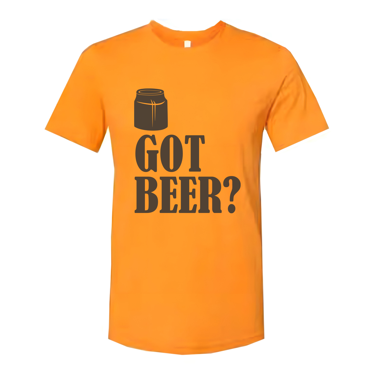Unisex Short Sleeve T Shirt With Beer Can Graphic And Got Beer Phrase Print Design