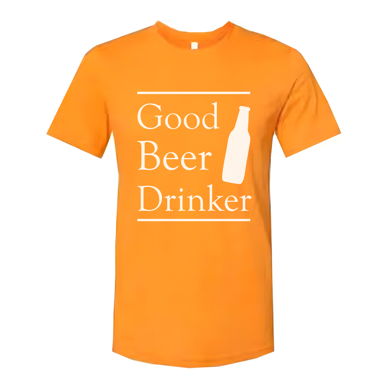 Good Beer Drinker Unisex Short Sleeve T Shirt With Bottle Illustration And Bold Typography