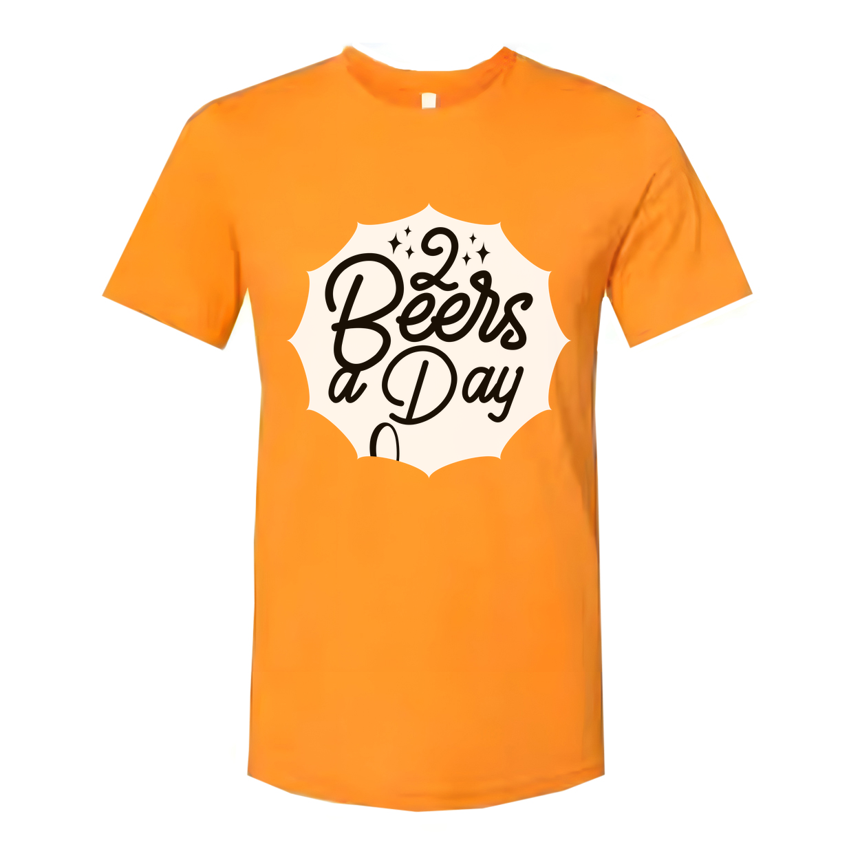 Two Beers a Day Graphic Unisex Short Sleeve T Shirt for Men and Women Casual Wear All Day