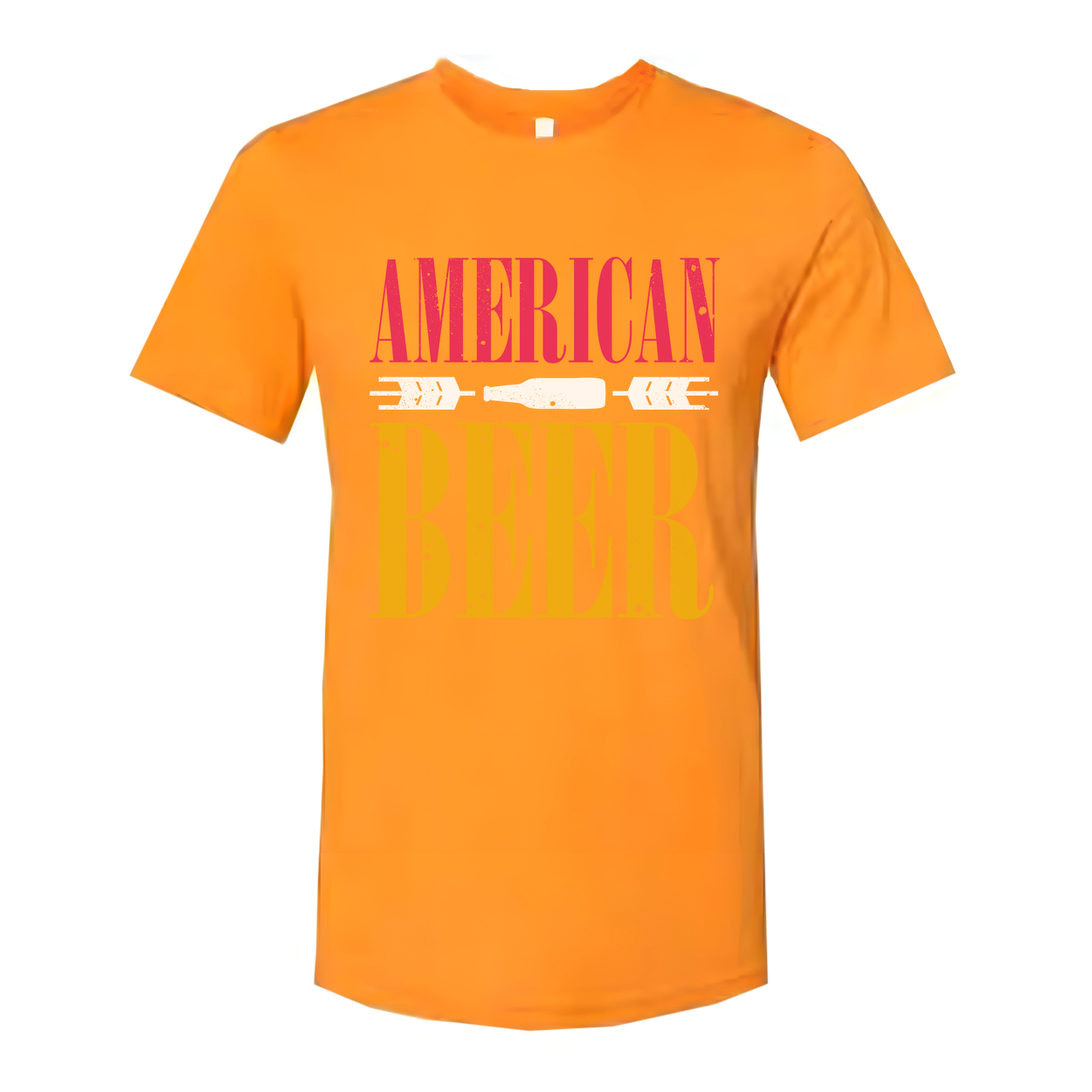 American Beer Graphic Unisex T Shirt With Vintage Distressed Print For Men And Women