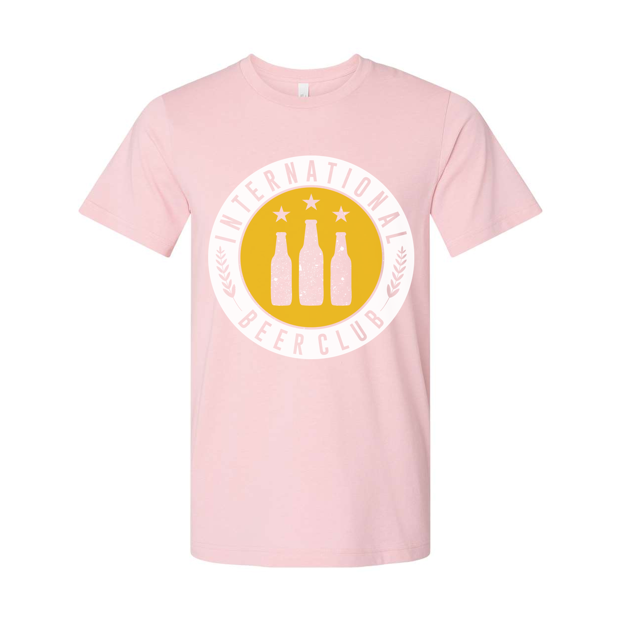 Unisex Graphic T Shirt Featuring International Beer Club Logo With Bottles Emblem And Stars