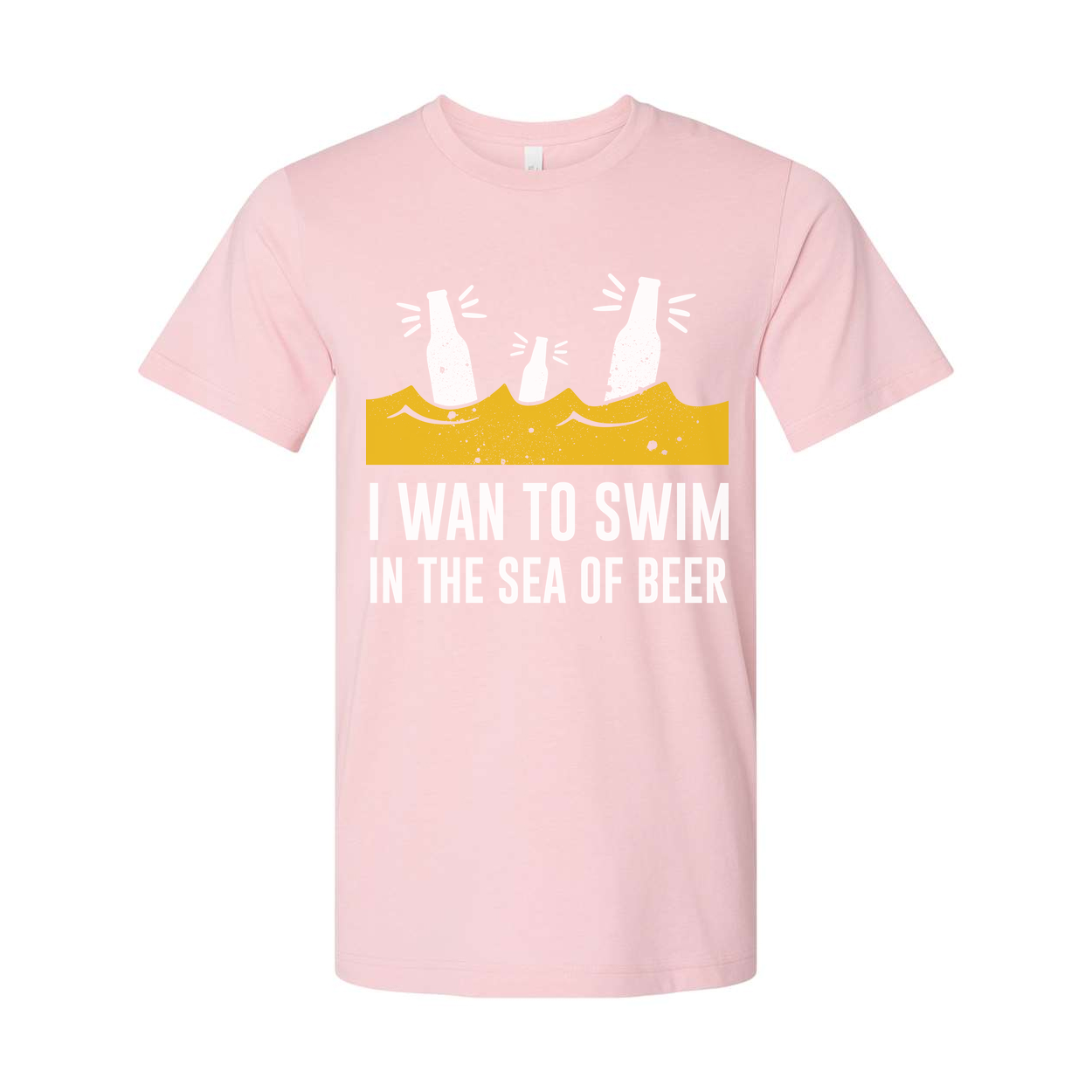 I Want To Swim In The Sea Of Beer Graphic Unisex Short Sleeve Tee For Beer Lovers