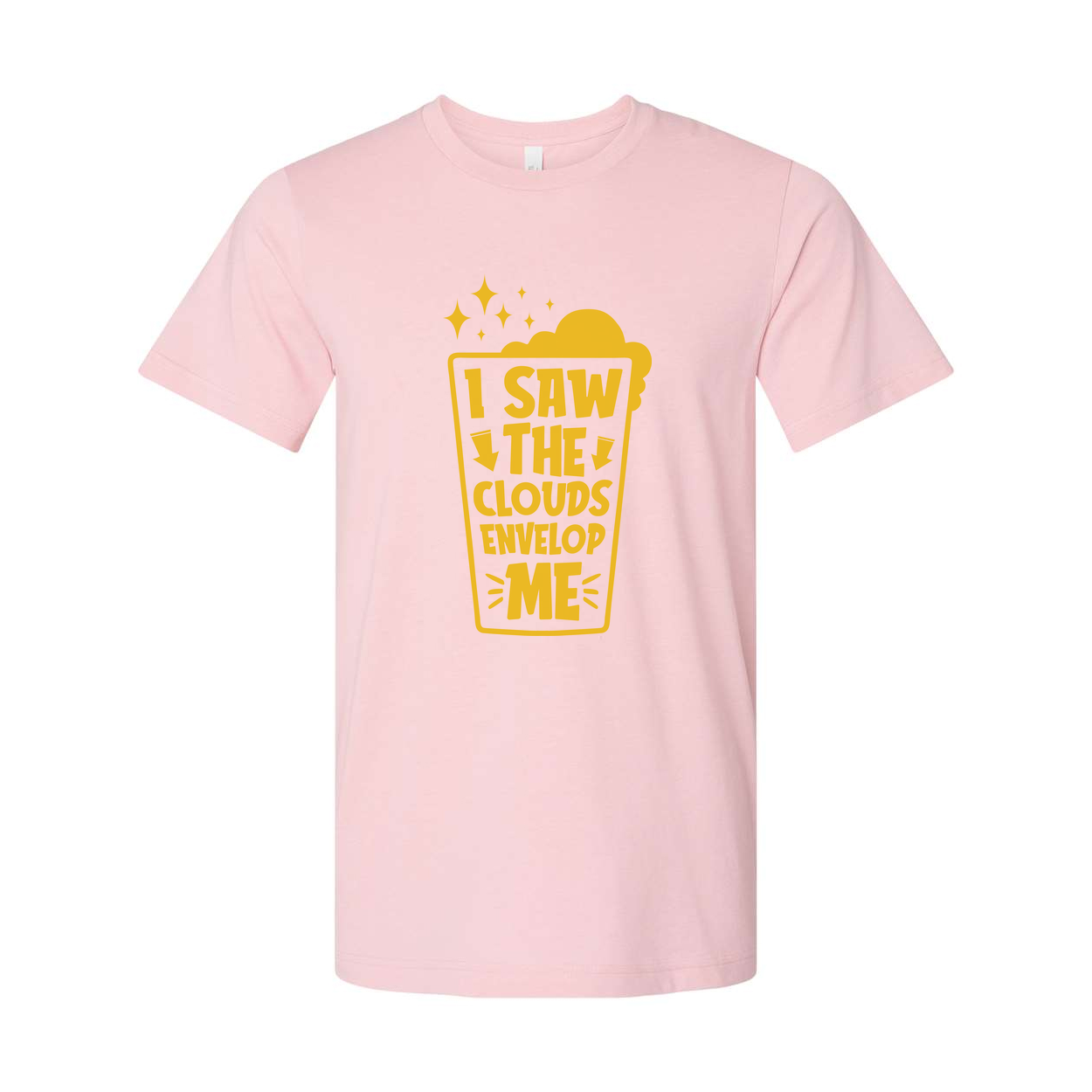 Unisex Graphic T Shirt With I Saw The Clouds Envelop Me Design In Bold Yellow Print