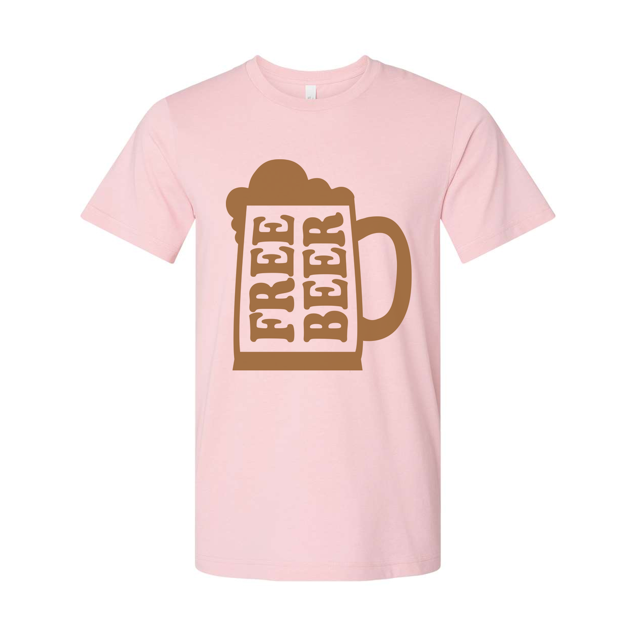Unisex Beer Mug Graphic T Shirt With Foam Design And Repeating Beer Text Blocks