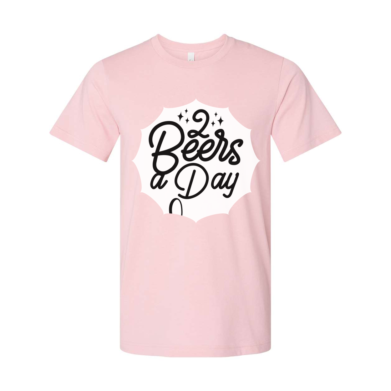 Two Beers a Day Graphic Unisex Short Sleeve T Shirt for Men and Women Casual Wear All Day