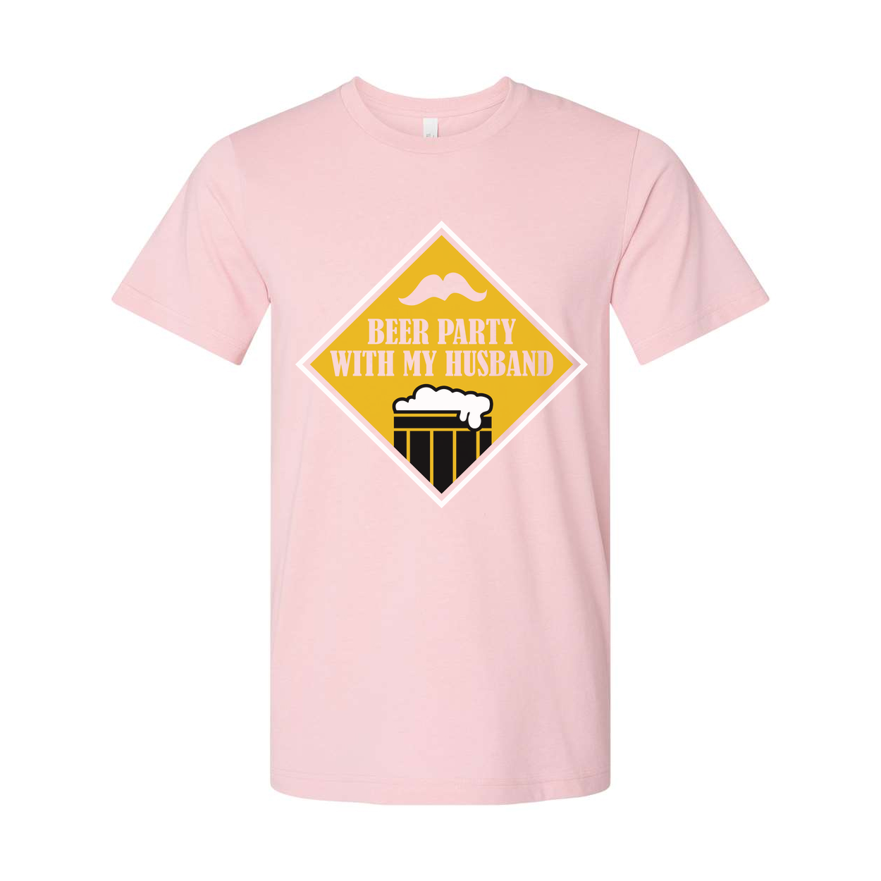 Beer Party With My Husband Graphic Tee For Couples Unisex Short Sleeve Shirt Casual Wear