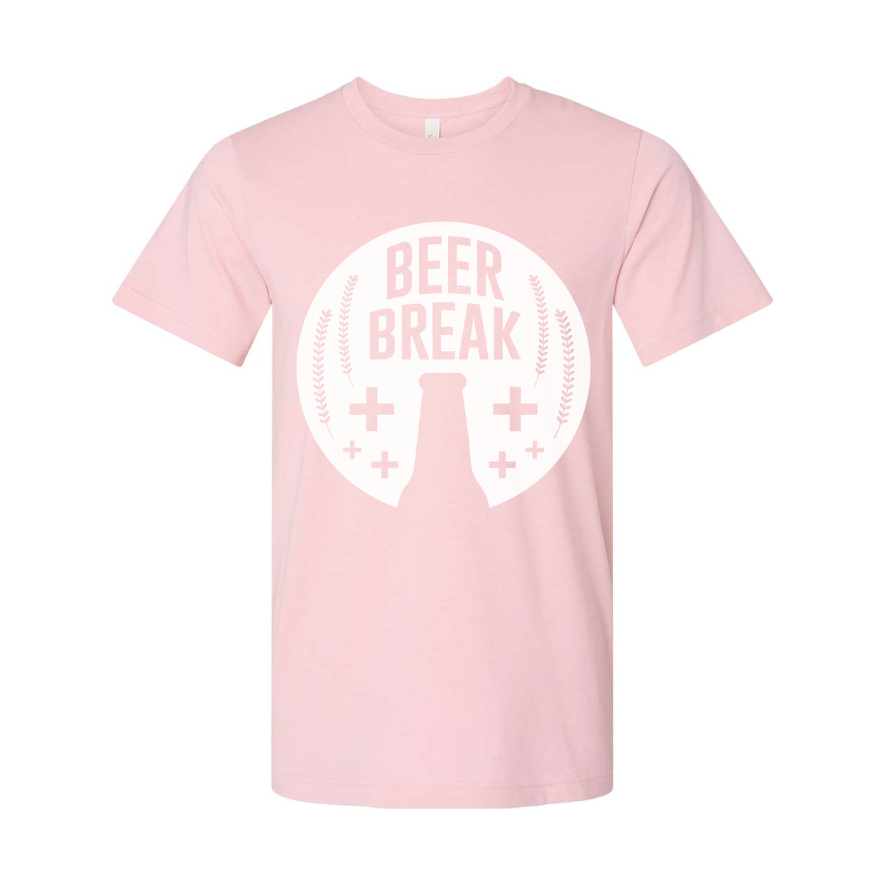 Beer Break Graphic Unisex Tee With Bottle Silhouette And Wheat Barley Motif Artwork