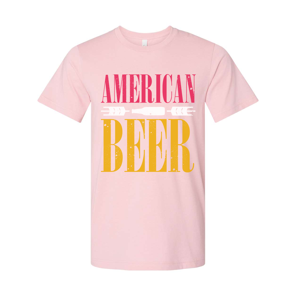 American Beer Graphic Unisex T Shirt With Vintage Distressed Print For Men And Women