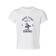 West Coast California Surfing Unisex T Shirt With Surfer And Palm Tree Graphic Print