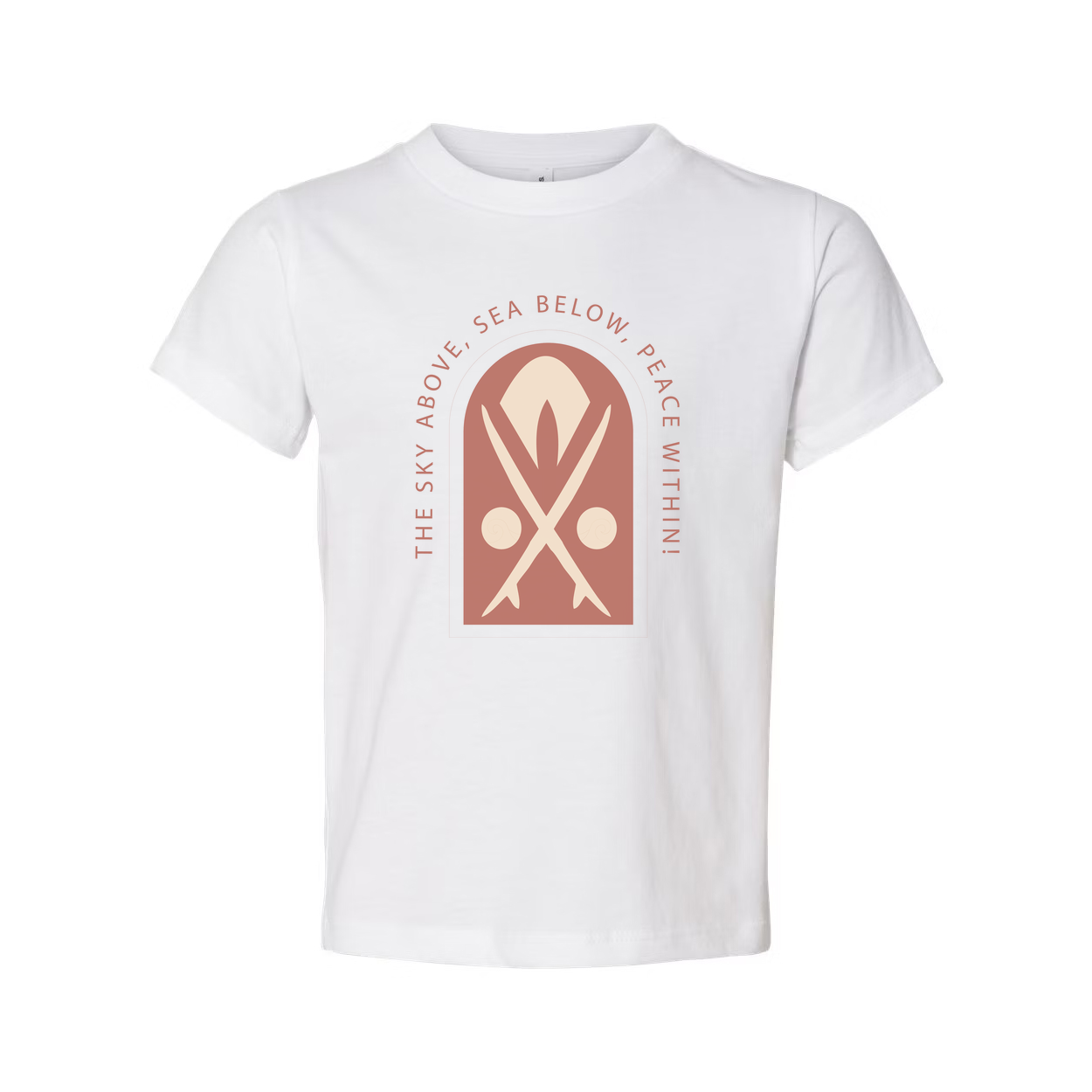 Unisex Surfing The Sky Above Sea Below Peace Within Graphic Tee For Beach Lovers Worldwide